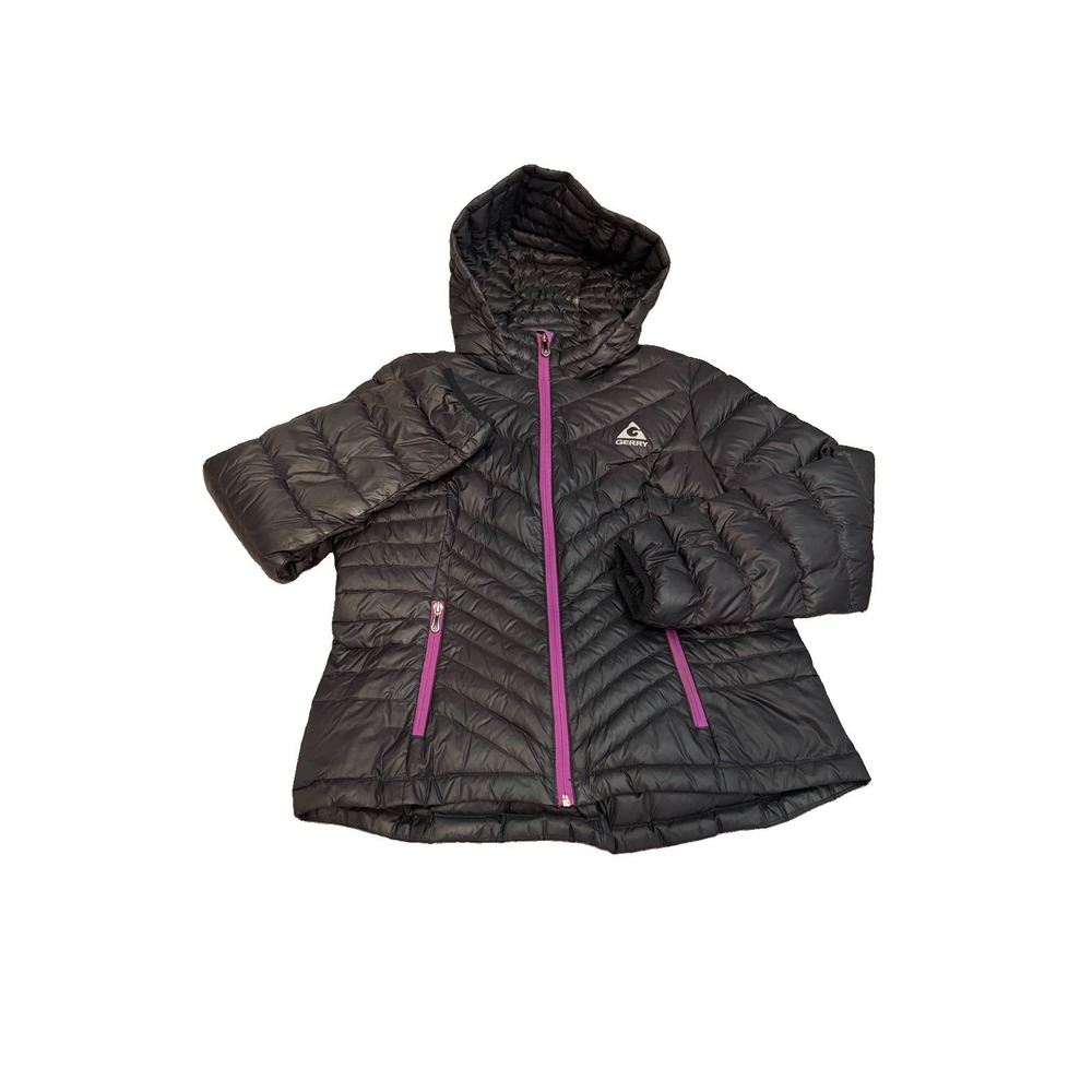 Gerry Puffer Jacket Womens L Quilted 650 Down Packable Coat Nylon Hood